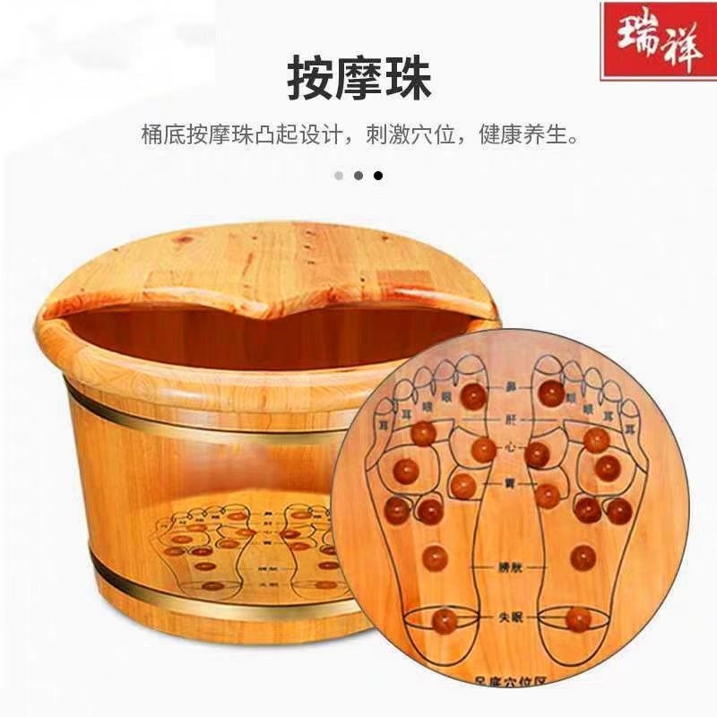 Cedar Wood Foot Soaking Bucket - Spa Massager 评论和价格